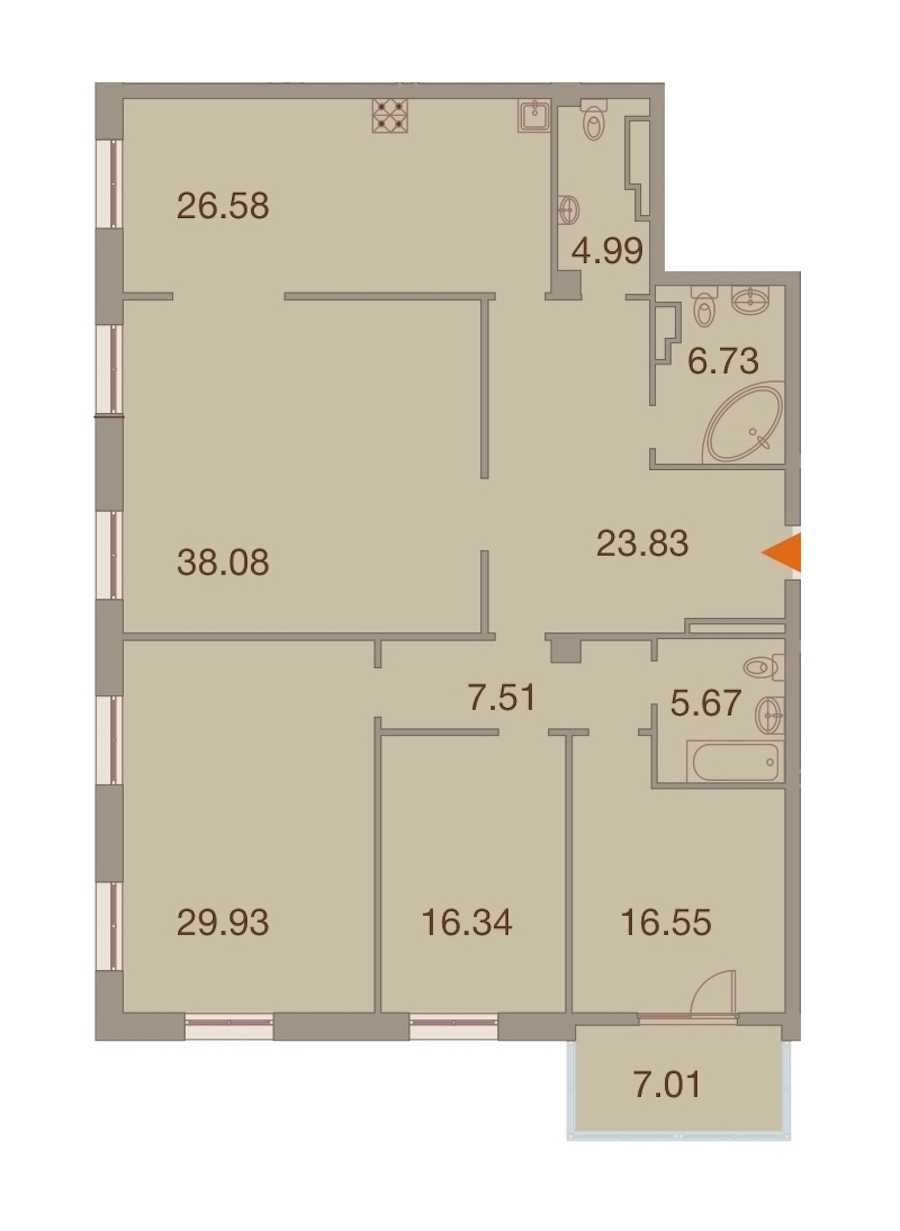 Четырехкомнатная квартира в : площадь 179.72 м2 , этаж: 8 – купить в Санкт-Петербурге